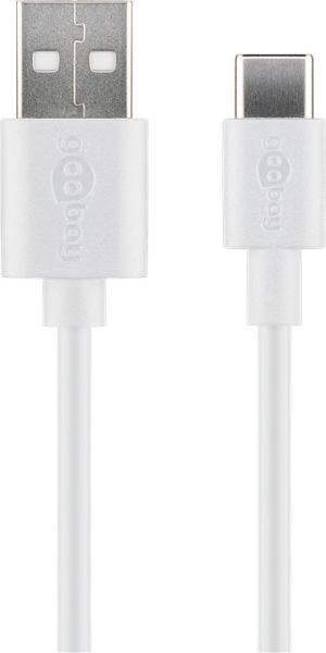 USB,Kabel,Ladekabel,Datenkabel,weiss,weiß,Goobay,USB-C,USB-A