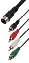 Adapter 4x Cinch auf 5-polig DIN Stecker mit Widerstand