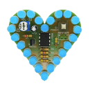 Bausatz,Herz,LED,Platine,Elektronik,blau,IC,DIY,Kit,Heart