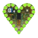 Bausatz,Herz,LED,Platine,Elektronik,grün,IC,DIY,Kit,Heart