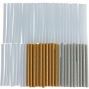 Heißklebesticks,Heißklebepistole,7,mm,gold,silber,transparent,Glitzer,56