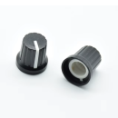 Potentiometer,Poti,Knopf,Drehknopf,Skalenknopf,Zeiger,Kunststoff,Steckachse,weiß