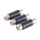 Cinch,RSA,Kupplung,doppel,3-fach,Buchse,Verlängerung,stereo