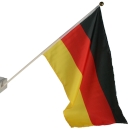 Fahne,Flagge,Deutschland,Stab,Halterung,Fenster,schwarz,rot,gold