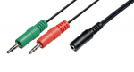 Kabel,Adapter,Headset,klinke,4,polig,3,5,Mikrofon,Kopfhörer